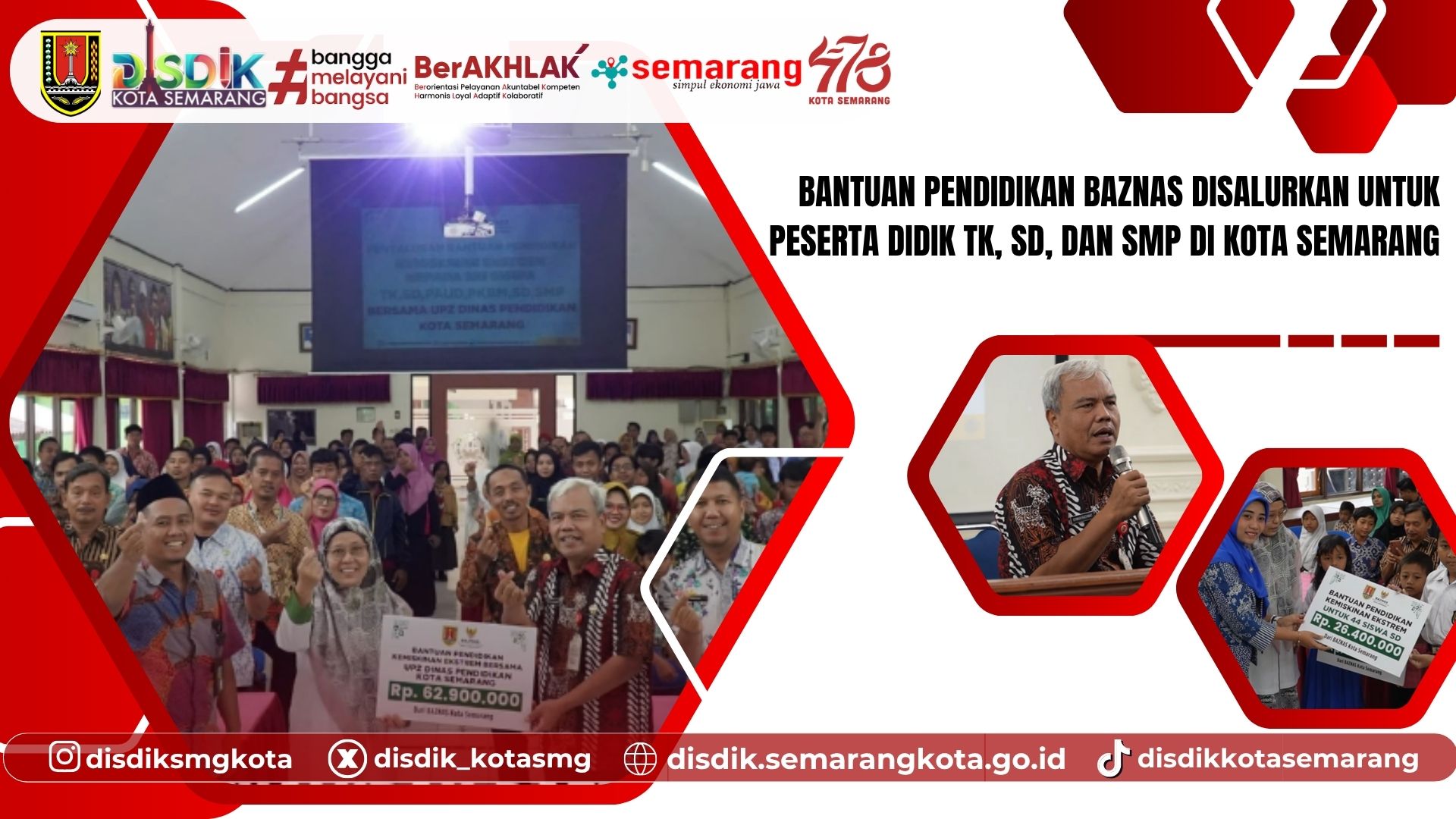 Bantuan Pendidikan BAZNAS Disalurkan untuk Peserta Didik TK, SD, dan SMP di Kota Semarang